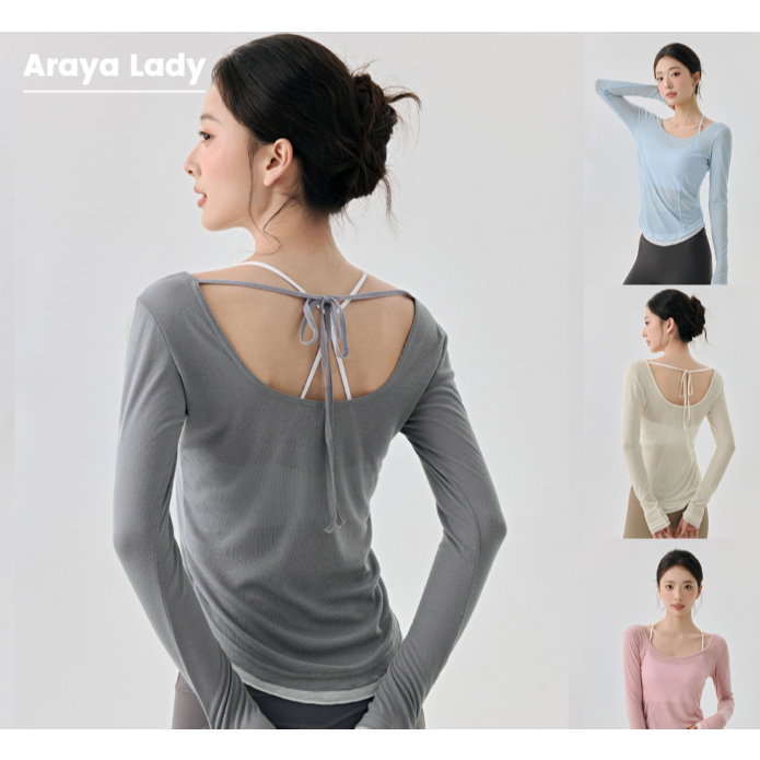 ArayaLady เสื้อคลุมบราแขนยาว รุ่น AT-T2301 เสื้อโยคะแขนยาว ดีไซน์ทันสมัย ให้ความสบายและสไตล์ที่หลากหลาย