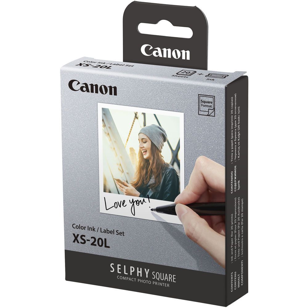 Canon XS-20L SELPHY Color Ink & Label Paper Set (20 Sheets) สำหรับ SELPHY Square QX10 ราคา ถูกที่สุด ดีลบีเคเค แกลเลอรีภาพที่ 3