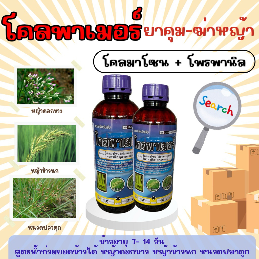 (รักษ์เกษตร) โครมาโซน+โพรพานิล คุมฆ่าหญ้าอายุ 7-14 วัน หญ้าข้าวนก หญ้าดอกขาว หนวดปลาดุก ขนาด 1 ลิตร