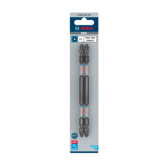 Bosch ดอกไขควงสีดำ PH2 รุ่น2608522410 ขนาด 150 มม. PRO Impact (แพ็คละ 2 ดอก) ของแท้100%