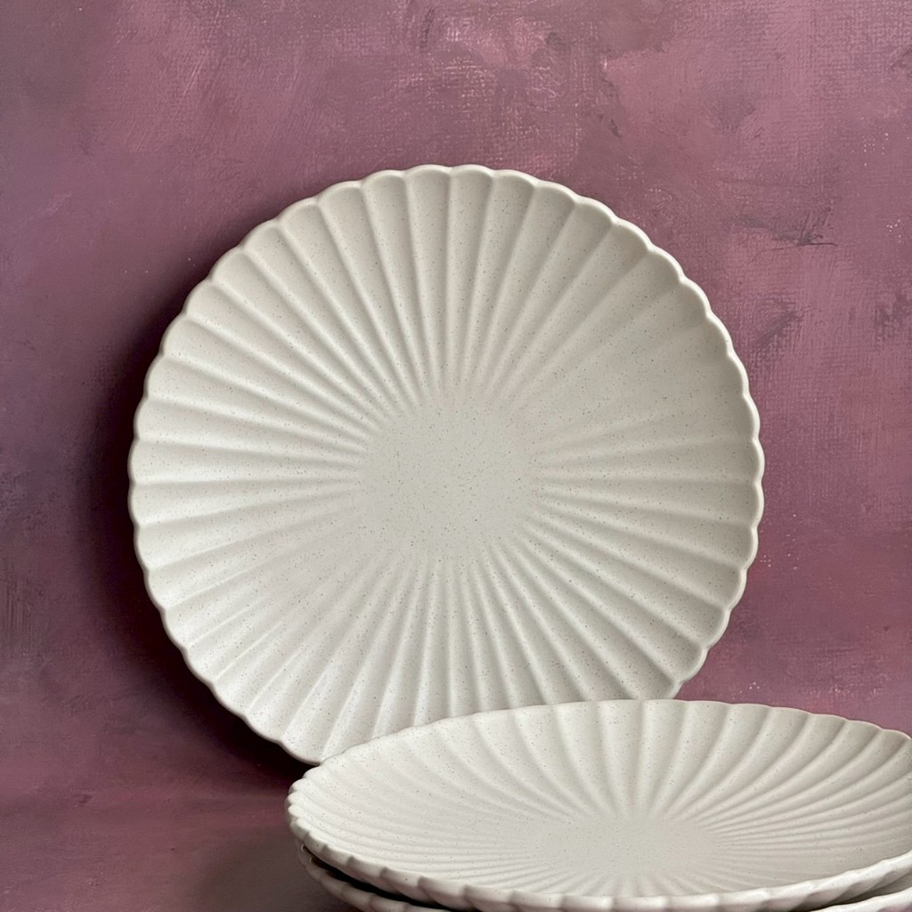 เซ็ตจานชามเซรามิค จานเซรามิค ชามเซรามิค ทรงดอกไม้ สีขาว Dinnerware set Plate Bowl – AT1CERAMIC ราคา ถูกที่สุด ดีลบีเคเค แกลเลอรีภาพที่ 2