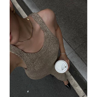 Umade melt me knit dress - เดรสยาว เดรสผ้าไหมพรม เดรสใส่ไปทะเล