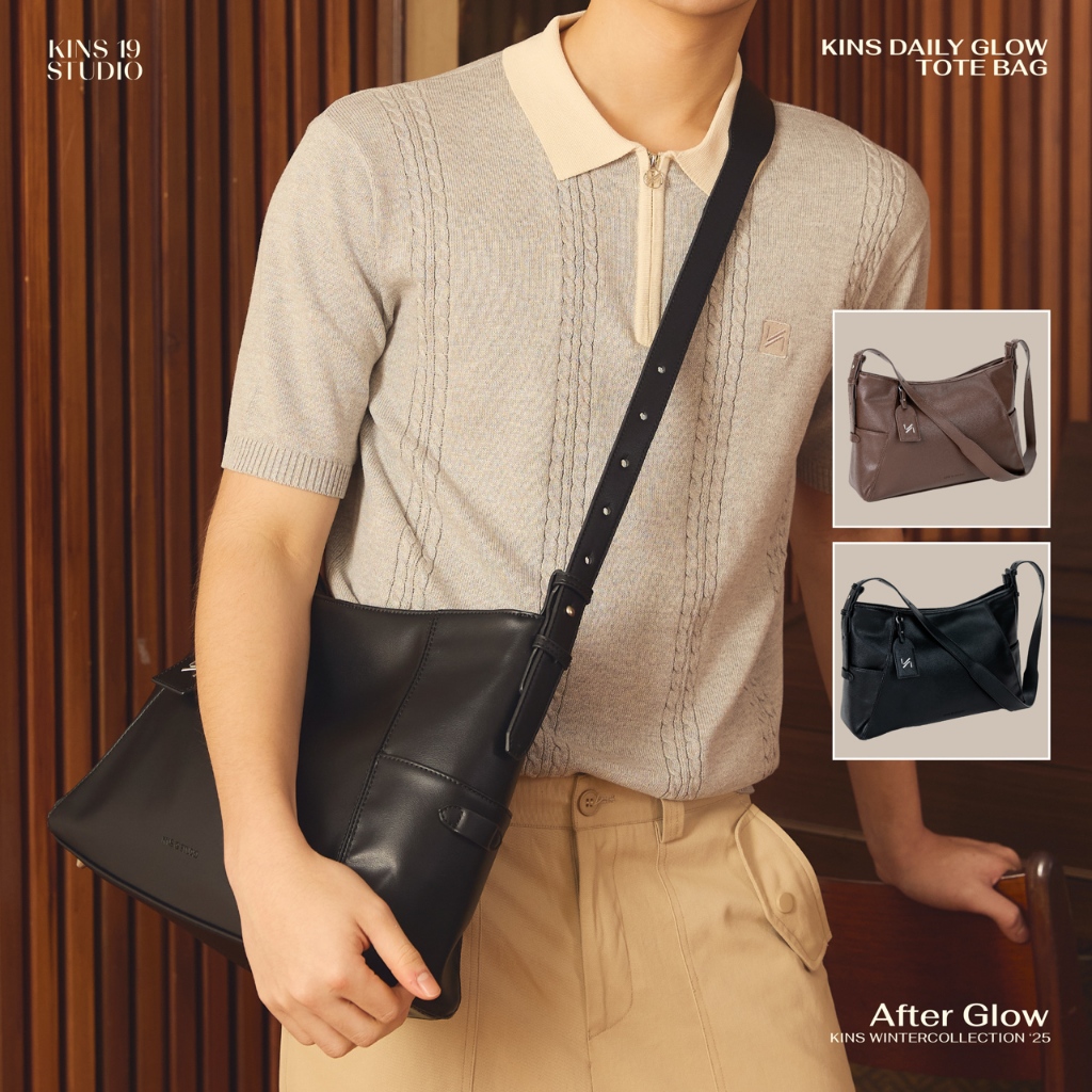KINS 19 STUDIO | KINS Daily Glow Tote Bag  กระเป๋าหนังสะพายข้าง [KPB01]