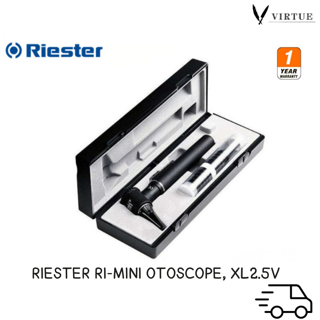 Riester ชุดอุปกรณ์สำหรับส่องตรวจหู แบบ Fiber Optic รุ่น ri-mini Otoscope, XL2.5V  [รับประกัน 1  ปี] 