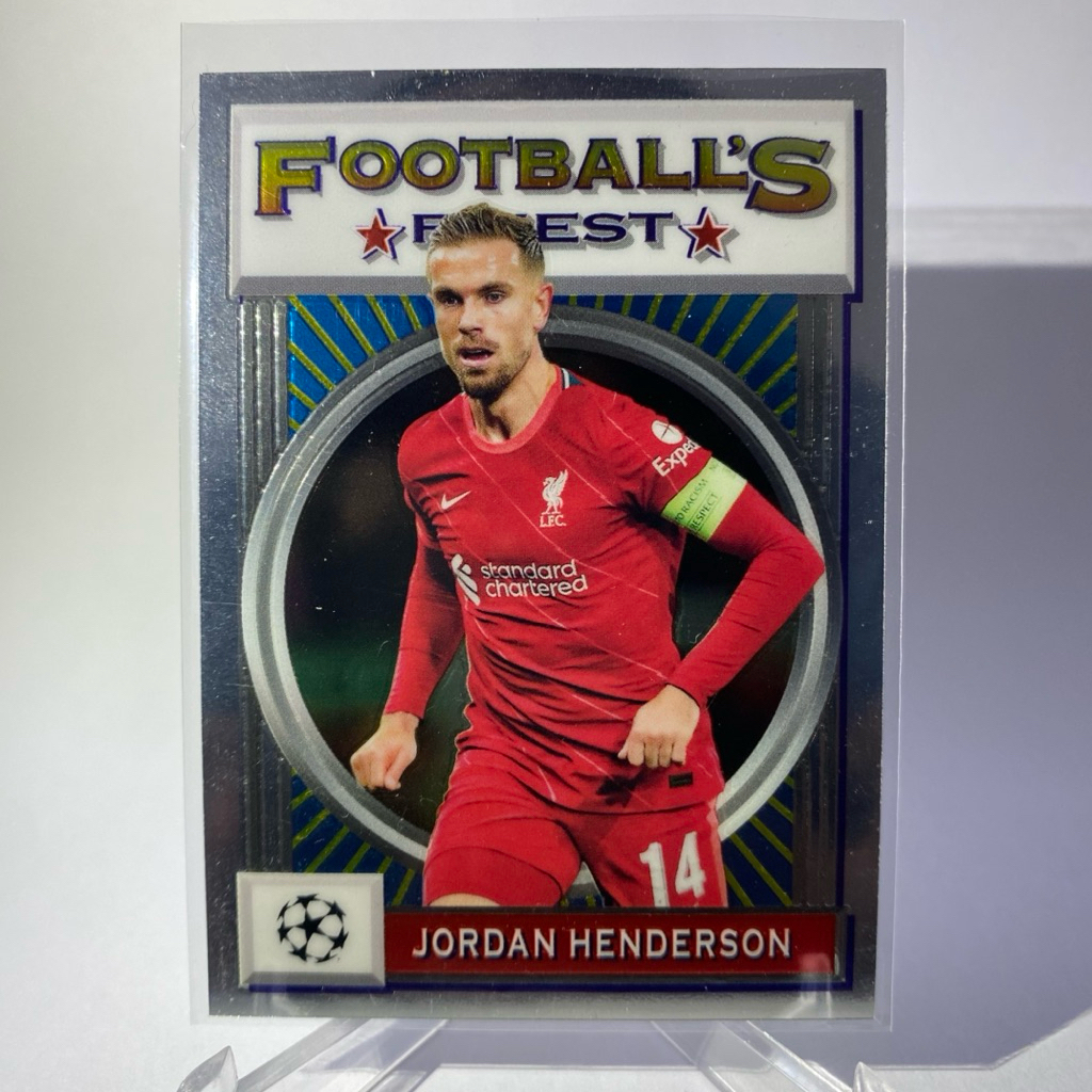 การ์ดนักฟุตบอล JORDAN HENDERSON, LIVERPOOL, FOOTBALL'S FINEST, TOPPS FINEST 2022