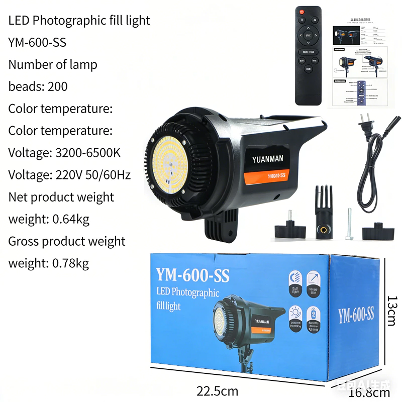 ไฟสตูดิโอ 500W ไฟต่อเนื่อง LED พร้อมหลอด Bowens Mount thumbnail 3