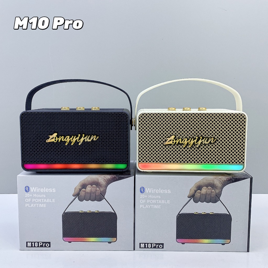 【ของแท้ 100%】Bluetooth Speake ลำโพงบลูทูแบบพกพา รุ่นM10PRO Super BASS บลูทูธไร้สาย ไฟ มีRGB-LED คุณภาพเสียงดี