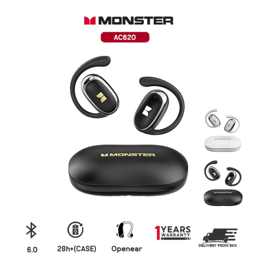Monster AC620 BT 6.0 หูฟังบลูทูธ หูฟังคล้องหู HD Call เหมาะสำหรับฟังเพลง คุยโทรศัพท์ หรือเล่นเกมโดยไม่สะดุด