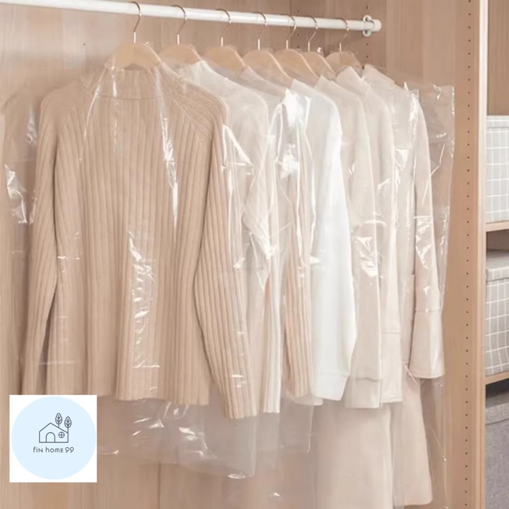 ถุงคลุมเสื้อผ้าพลาสติกใส แพ็ค10 ชิ้น สําหรับคลุมเสื้อผ้า แขวน พลาสติกใส ถุงเก็บ ป้องกันฝุ่น