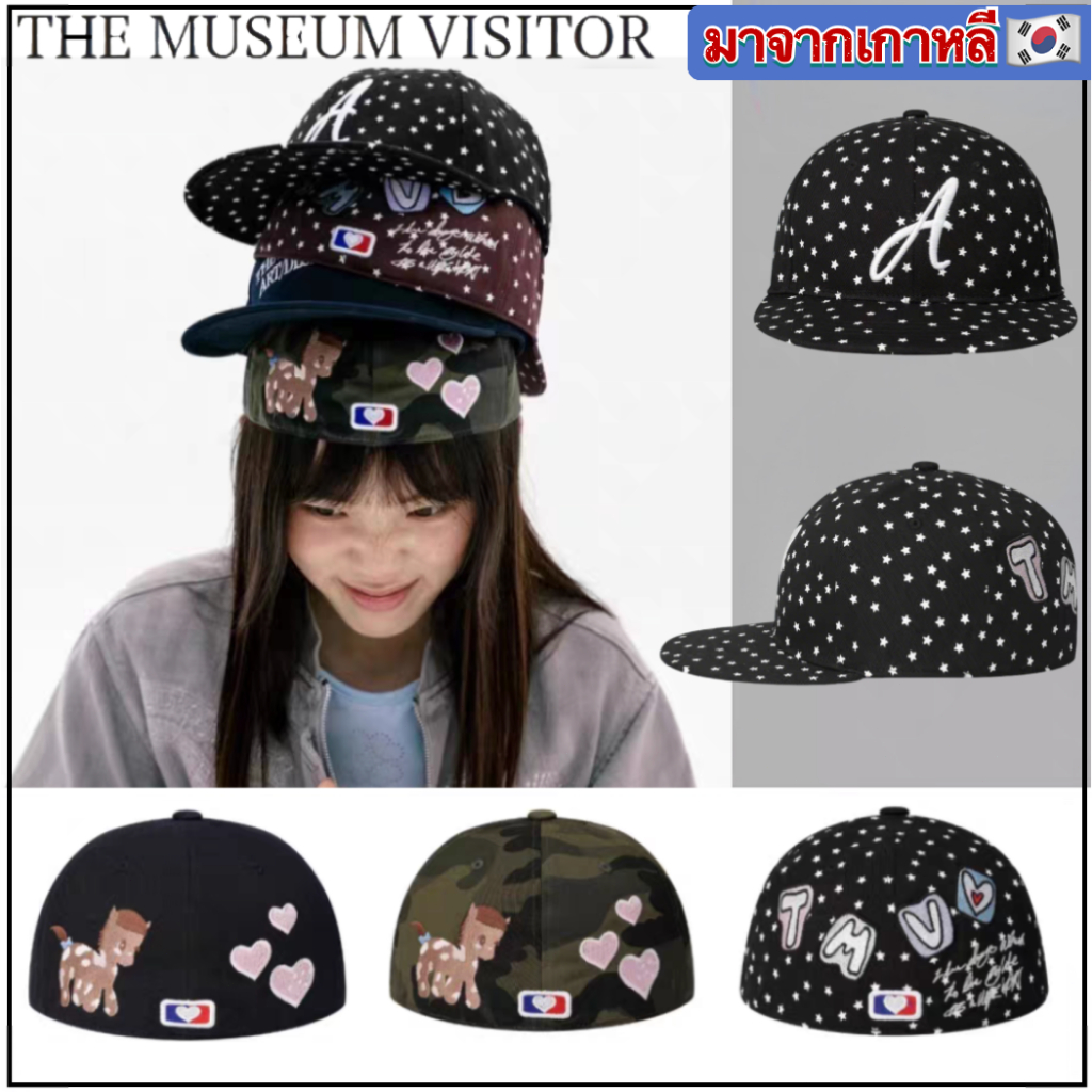 🇰🇷✈️จากเกาหลี 💯% 🔥The Museum Visitor🌟พิมพ์ลายดาวเต็มตัว เกรดพรีเมียม หมวกแก๊ป ลายพราง ใส่กันแดด
