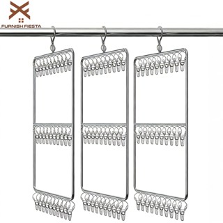 FurnishFiesta ราวตากผ้า ราวตากผ้าถุงเท้า 20/30ตัว ที่หนีบผ้า…