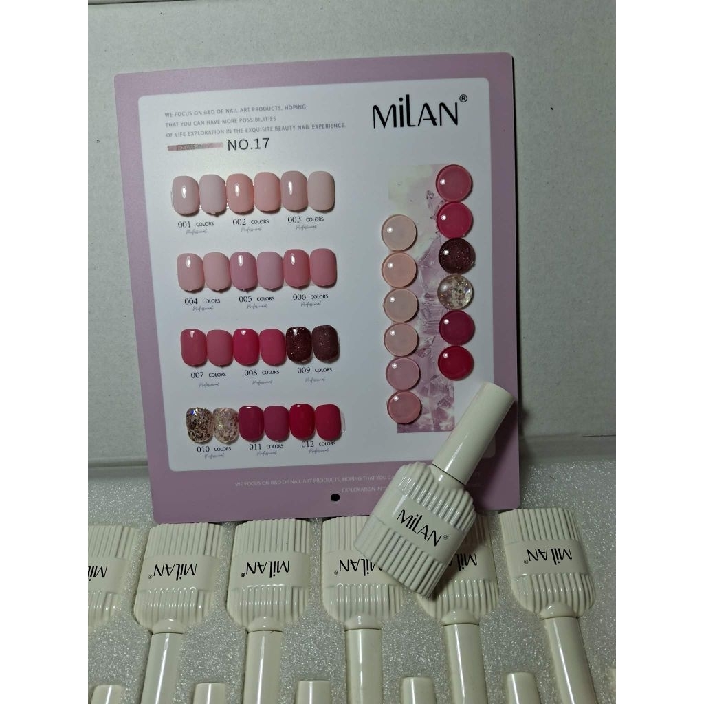 เชตสีเจล MiLan 12 สี แถมชารจโชร์( พร้อมส่งจากไทย)   Set NO.17 ขวดขนาด 15ml