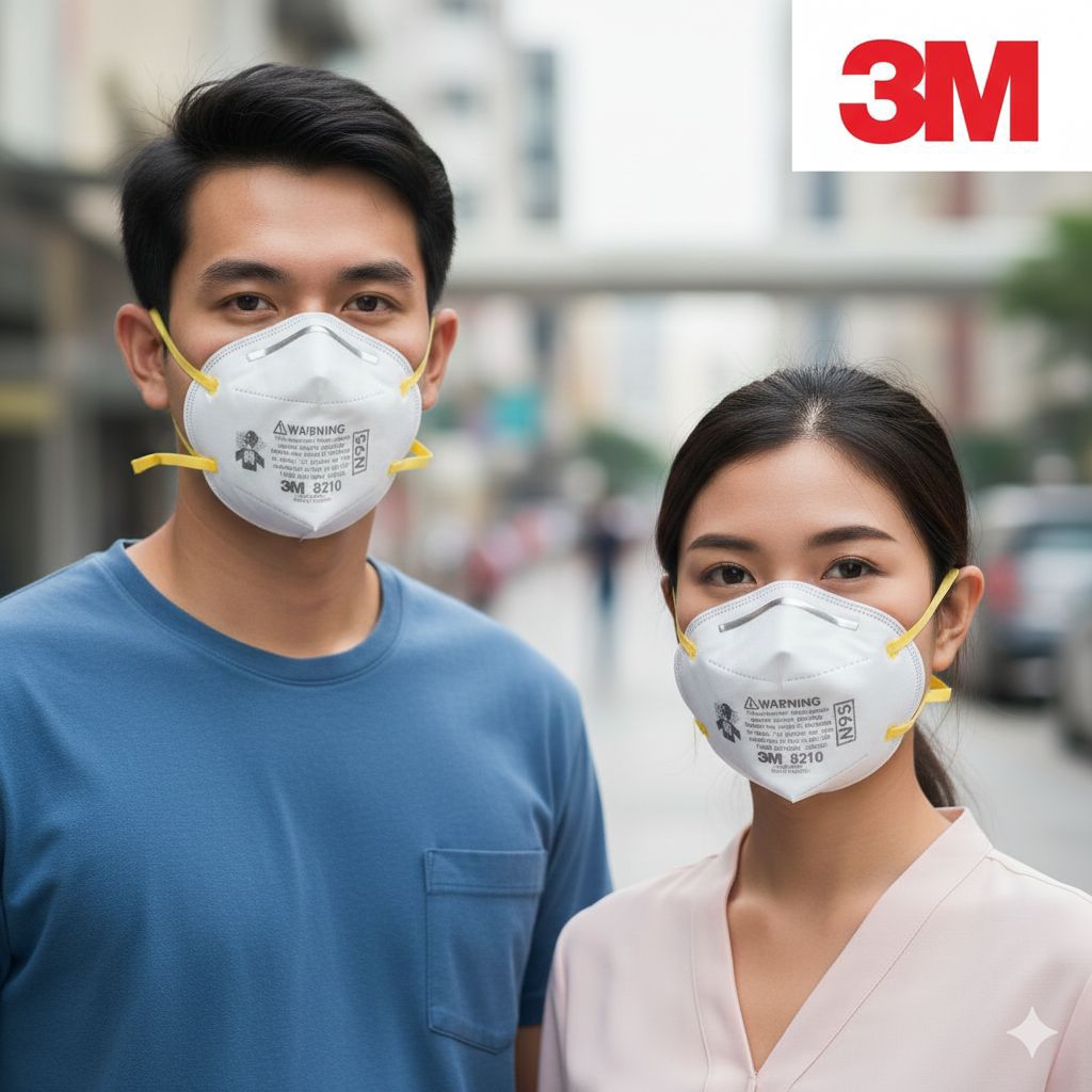 3M หน้ากากป้องกันอนุภาคฝุ่นละออง รุ่น 8210 (N95)มาตรฐาน NIOSH-N95