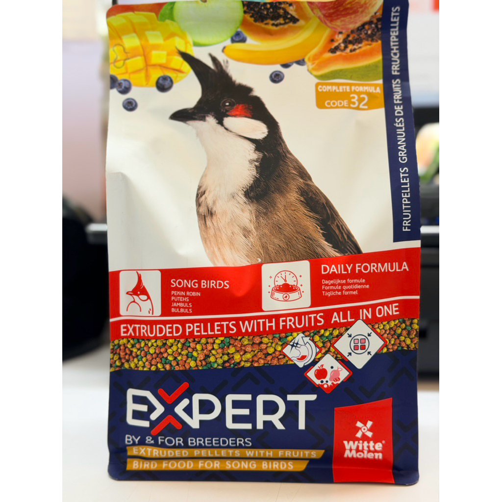 Expert Code32 อาหารเม็ด ผลไม้รวม สำหรับนกกรง นกขนาดเล็ก