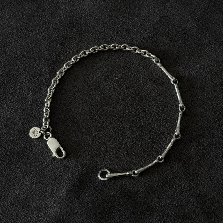 Marbella.bkk กำไลข้อมือ สร้อยข้อมือ เงินแท้ แบบโซ่ กระดูก  รุ่น Bone II Bracelet