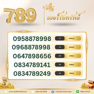 เบอร์มงคลคัดพิเศษชุด789คัดพิเศษเกรดAชุดที่2