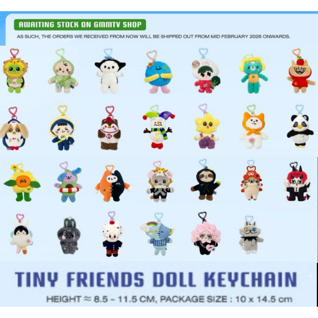 🔥ทักแชทก่อนสั่ง🔥 GMMTV TINY FRIENDS DOLL KEYCHAIN polcasan permpoon any Jummo Domiia Lykyou avocean 