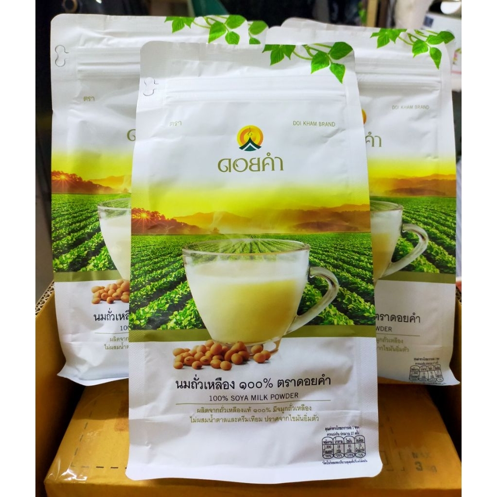 นมถั่วเหลือง 100%  ตราดอยคำ  1 ถุง 400 กรัม หมดอายุ 2027