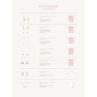 nice try studio x garnet - Peace & Love Postcard Necklace สร้อยคอแบบยาว พร้อมไข่มุกแท้ กันน้ำ กันเหงื่อ
