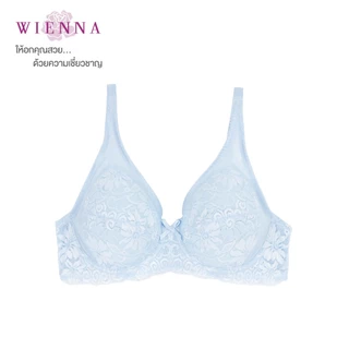 WIENNA Best Seller เสื้อชั้นใน Beauty 5 Cup DB23548 มีโครง Full Cup ซับบาง สีเนื้อ ดำ ฟ้า แดง ม่วง (Tulip Carnation)