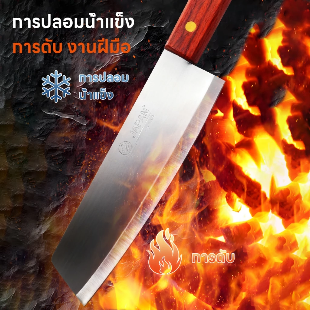 ซื้อ 2 แถม 1 มีดครัว มิดครัวเอนกประสงค์ สแตนเลสพรีเมียม นำหนักเบา จับถนัด ใช้ง่าย เหมาะสำหรับหั่นผักและผลไม้ thumbnail 10