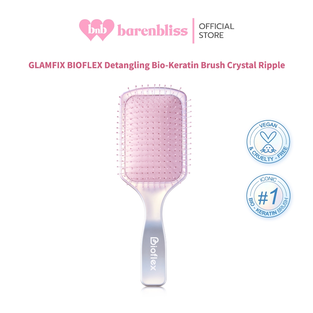 bnb barenbliss GLAMFIX BIOFLEX Detangling Bio-Keratin Brush Crystal Ripple หวีลดไฟฟ้าสถิตย์ หวีง่ายไม่เจ็บหนังศรีษะ