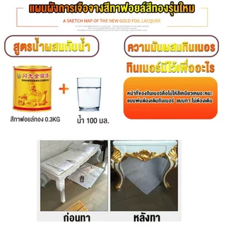 สีทองเคลือบเงาชนิดพิเศษสำหรับพระพุทธรูป เหมาะสำหรับพระพุทธรูป สีไม่ซีดจาง ทนทาน และให้ความเงางามสีทองสดใส