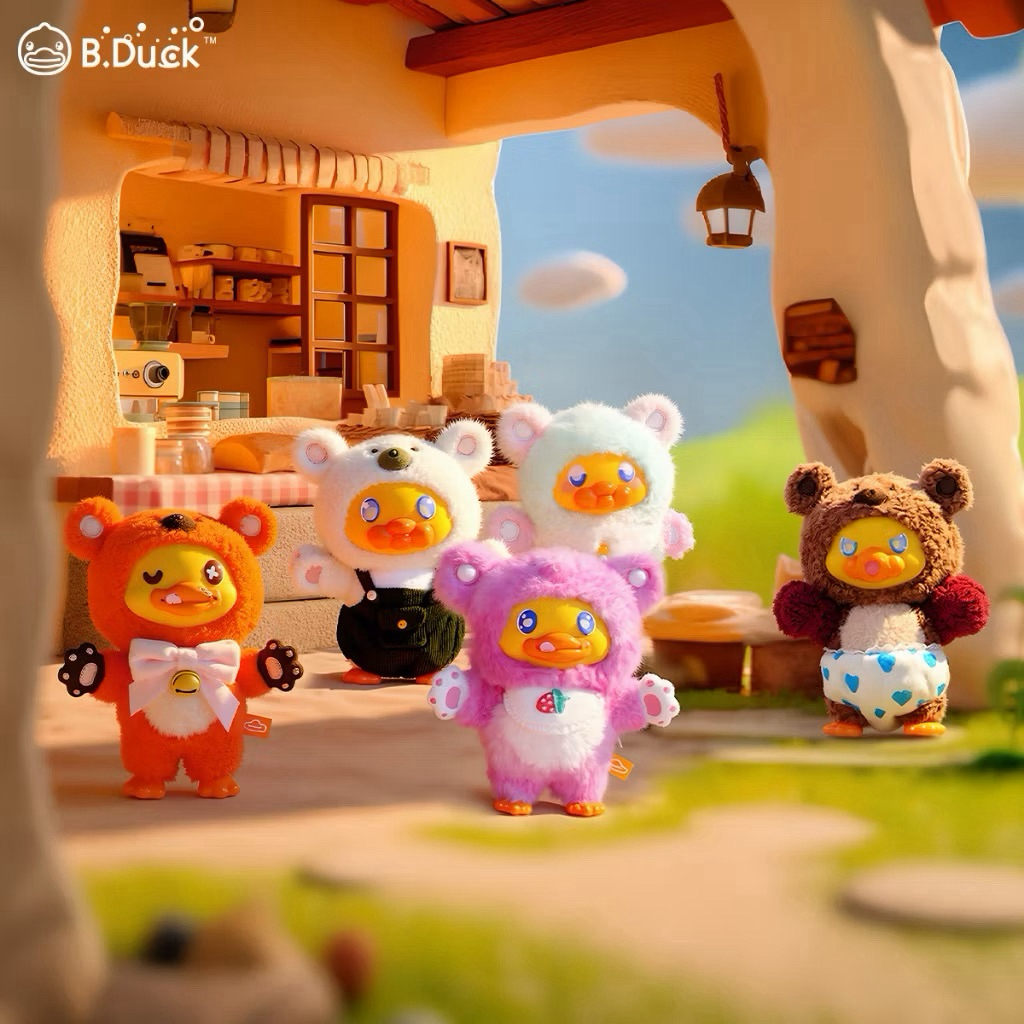 พวงกุญแจ Bduck Beary Furry ขนปุกปุย (unbox) 15cm.