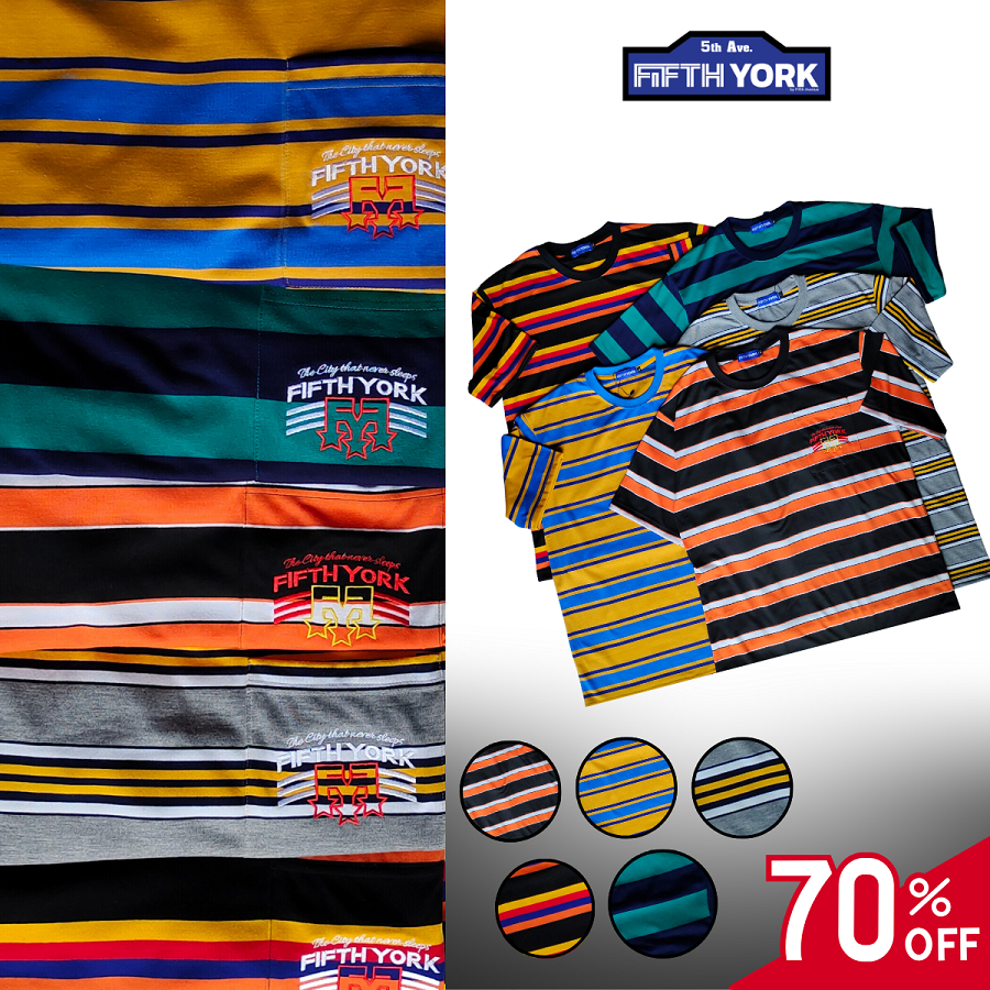 FifthYork Oversized T-shirt Striped  (เสื้อยืดคอตตอนพรีเมียมลายริ้ว)