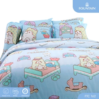 Fountain FTC162 การ์ตูน Moppu ลิขสิทธิ์แท้ Sanrio สัมผัสนุ่มลื่น ชุดเครื่องนอนฟาวน์เทน ผ้าปูที่นอน ผ้านวม
