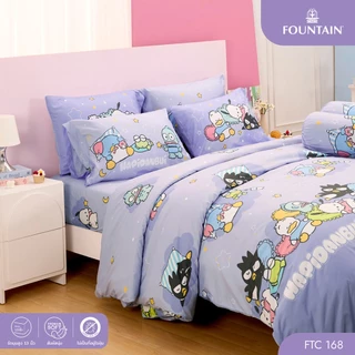 Fountain FTC168 การ์ตูน Hapidanbui ลิขสิทธิ์แท้ Sanrio สัมผัสนุ่มลื่น ชุดเครื่องนอนฟาวน์เทน ผ้าปูที่นอน ผ้านวม