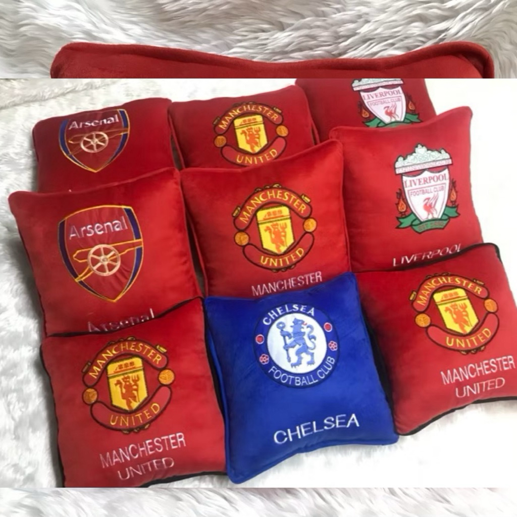 หมอนทีมฟุตบอล ⚽️ หมอนอิงเหลี่ยม หมอนในรถ แมนยู ลิเวอร์พลู อาเซนอล เชลซี งานปัก