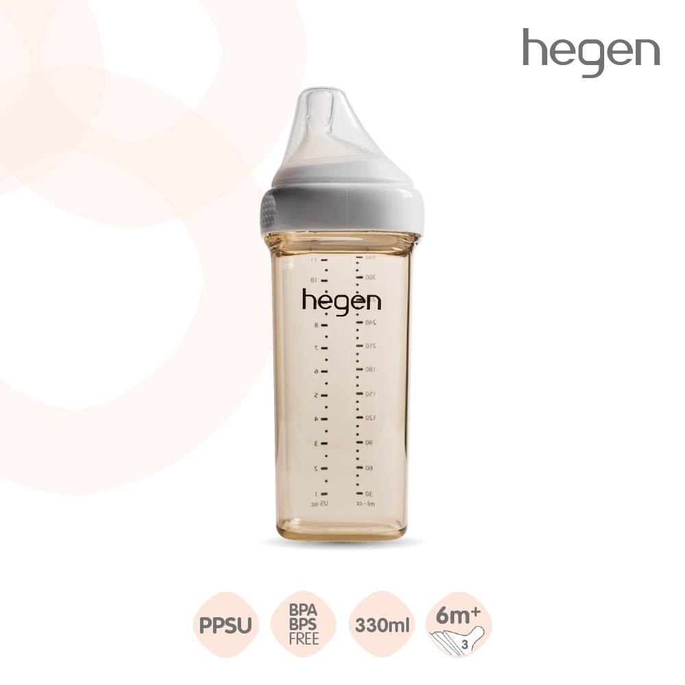 [ส่วนลด] Hegen PCTO™ ขวดนมสีชา ขวดนมhegen 11oz/330ml - จุกนมเสมือนนมแม่ #3 Fast Flow 6 เดือน+