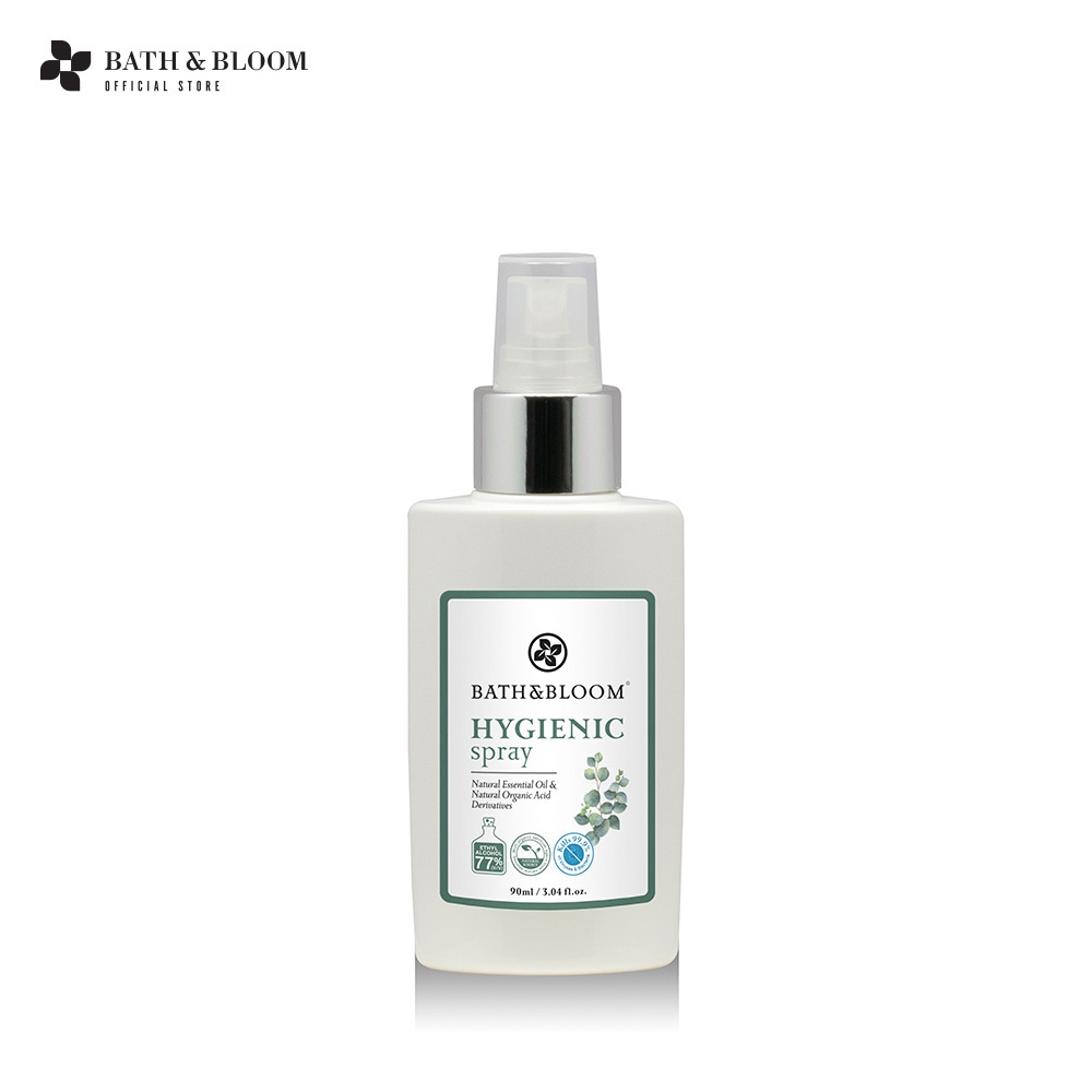 BATH & BLOOM Hygienic Sanitizer Spray 90ml แอลกอฮอล์สเปรย์ ฆ่าเชื้อโรค alcohol spray หอมสะอาด