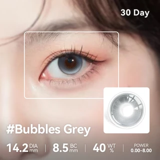 COCOMUSE คอนแทคเลนส์ Fortune Coffee/Bubbles Grey คอนแทคเลนส์ 2 สี ทรงธรรมชาติ ขนาด 14.2มม. รายเดือน แบบใช้แล้วทิ้ง กล่อ