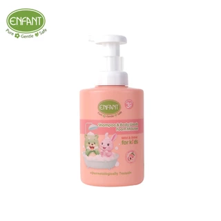 ENFANT (อองฟองต์) Mild & Shine Shampoo & Body Wash Foam Mousse อาบน้ำสระผม มูสโฟม กลิ่นเพียวพีชชี่ สำหรับเด็ก 3 ปีขึ้นไป
