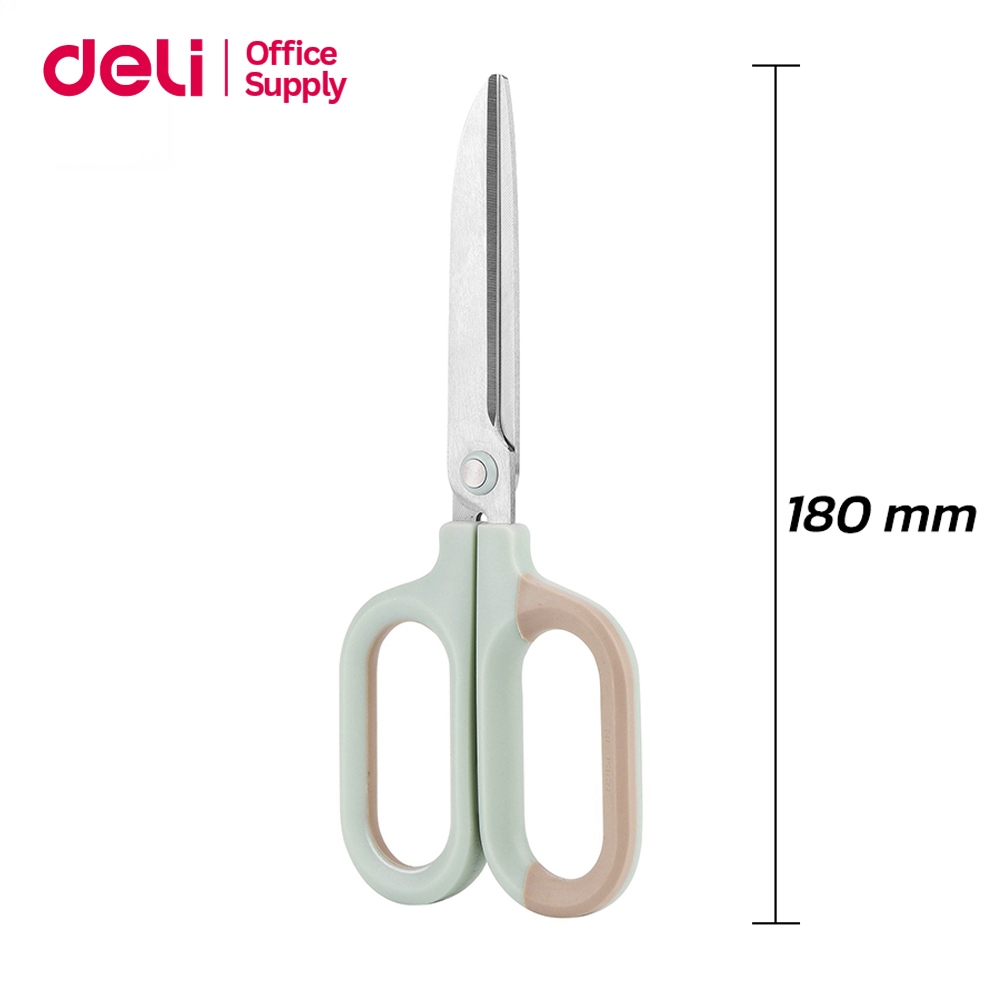 Deli กรรไกรปลายมน กรรไกรตัดกระดาษ น้ำหนักเบา ใบมีดแหลมคม มีให้เลือก 3 สี Scissor - รูปที่ 5