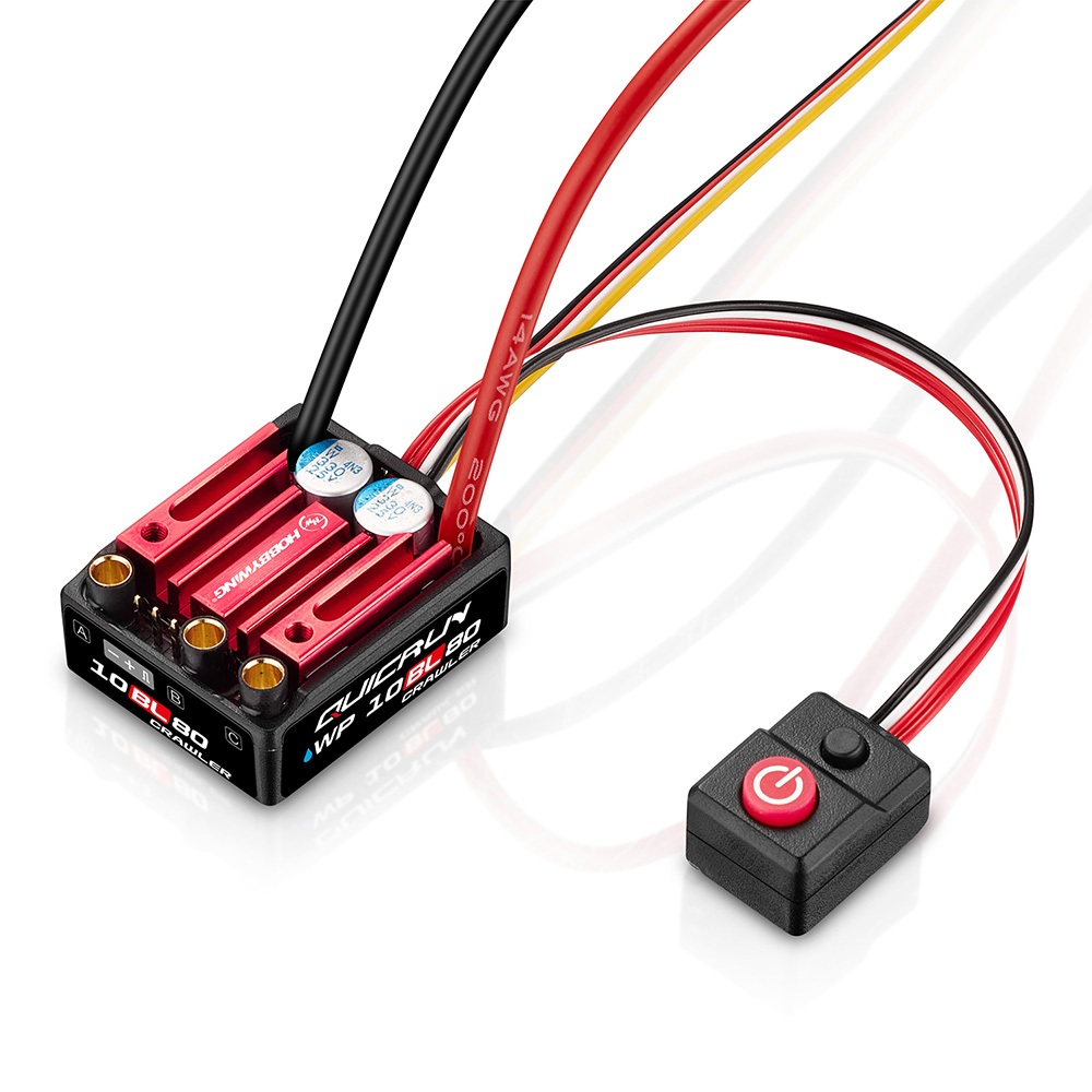 Hobbywing QuicRun WP 10BL80 ESC แบบไร้เซ็นเซอร์สำหรับรถปีนหิน กันน้ำ พร้อมขั้วต่อ XT60 Connector 30108002