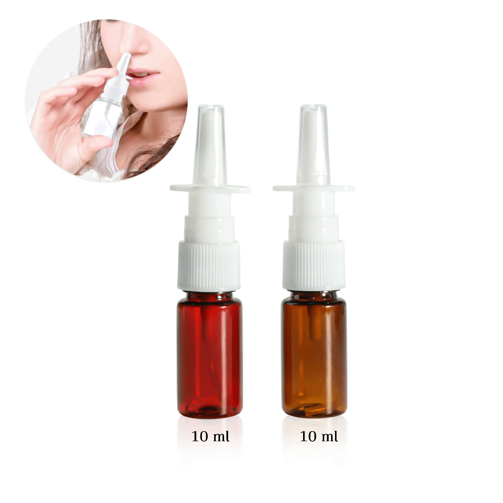 [COSS] ขวดสเปรย์พ่นจมูก แบบพลาสติกพร้อมปั้มจมูก สีชา,แดง ขนาด 10ml ขวดPET แพ็กเกจเครื่องสำอาง ขวดบรรจุภัณฑ์