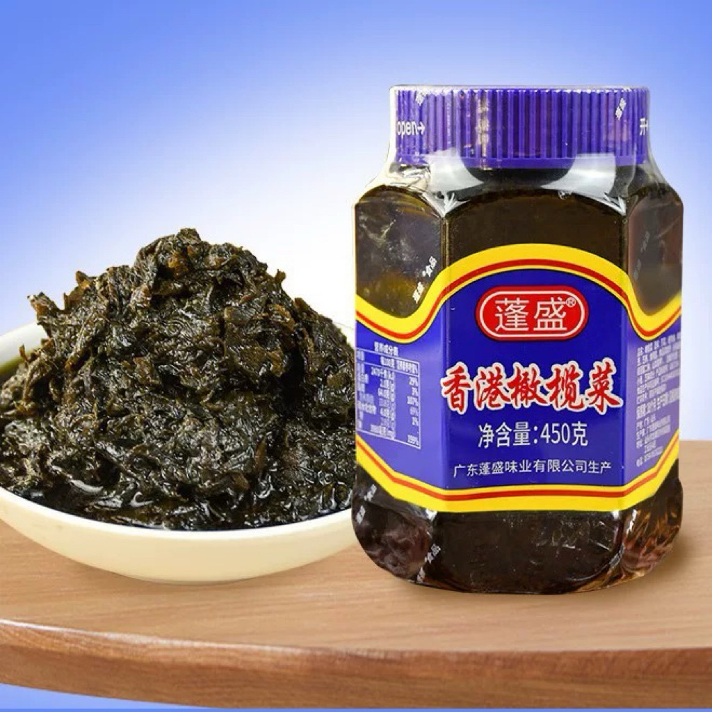 ผักดองมะกอก กั่นหลั่นช่าย พร้อมทาน ( 蓬盛 橄榄菜 ) ขนาด 450g สามารถทานกับข้าวเปล่าหรือประกอบอาหาได้หลากหลาย ผัดดอง ผัด มะกอก