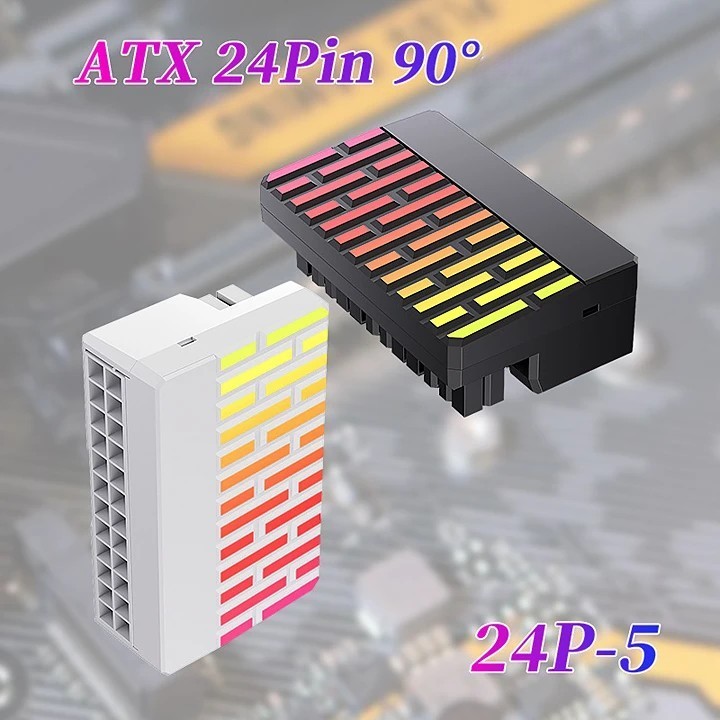 หัวแปลง หัวต่อไฟ M/B 24pin 90° Adapter ARGB 3pin 5V 24P-V5