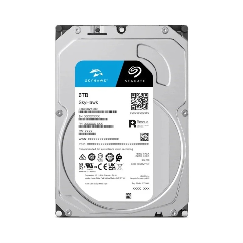 6 TB HDD CCTV SEAGATE SKYHAWK (5400RPM, 256MB, SATA-3, ST6000VX009)