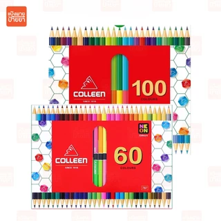 Colleen 787 สีไม้คอลลีน สีไม้ ดินสอสี เนื้อสีสดใส สีเข้ม คม ชัด ขนาด 60สี , 100สี (2 หัว)