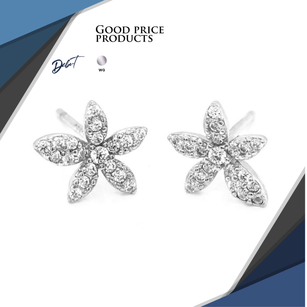 ต่างหูเงินแท้ 925 Debutgem Collection Fantacy ประดับเพชร CZ 003