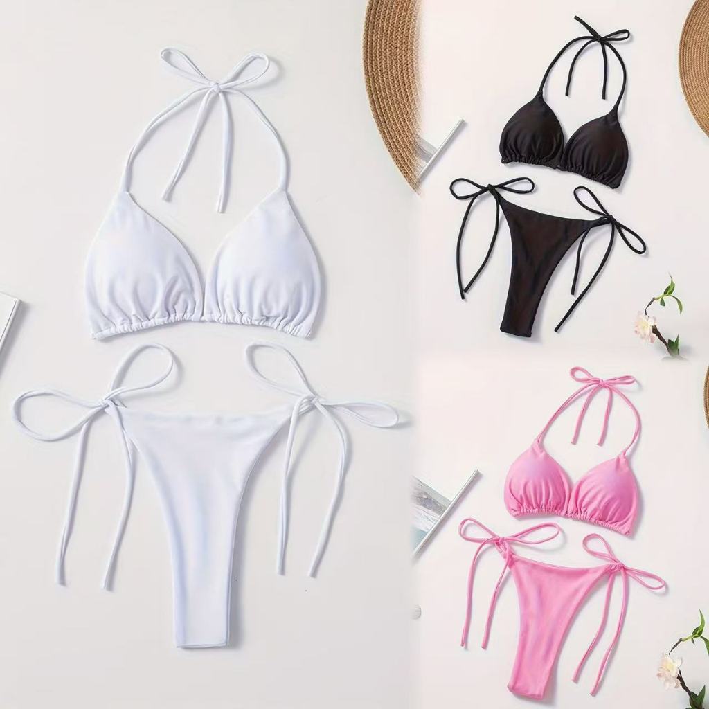 🌸Swift Bra🌸บิกินี่ 2 ชิ้น ชุดว่ายน้ำบิกินี่ เสื้อชั้นใน ปรับขนาดได้ เน็คไท Sexy bikini สไตล์มีสไตล์พร้อมบุโฟมในตัว