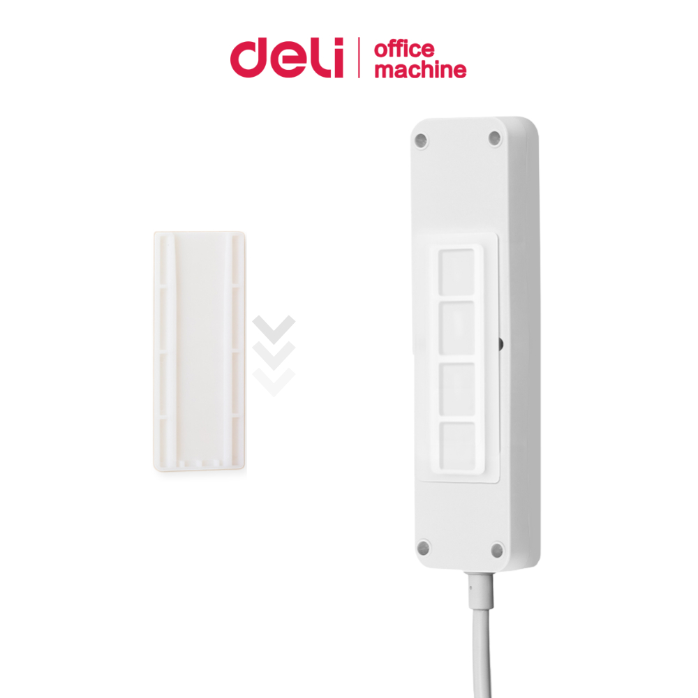 Deli สติ๊กเกอร์ติดปลั๊ก แผ่นกาวยึดปลั๊กติดผนัง ยึดปลั๊กกับกำแพง แผ่นกาวติดผนัง Power Strip Holder