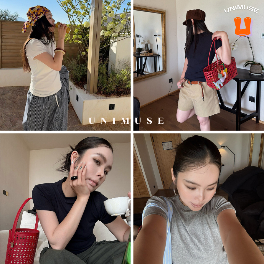 เสื้อยืดแขนสั้น เสื้อยืดผู้หญิง เนื้อผ้าคุณภาพ คอกลม ผ้าไม่บาง เกรดพรีเมี่ยม  เสื้อยืดสีพื้นผู้หญิง พรางหุ่นสวยขึ้น