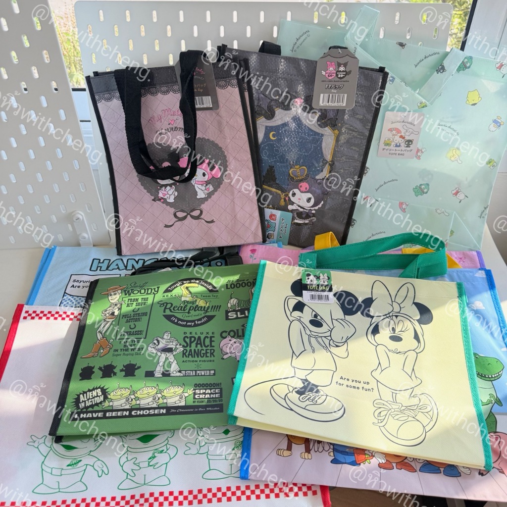 พร้อมส่ง ✅ กระเป๋ากระสอบ ลายการ์ตูน disney sanrio | ถุงผ้าใบใหญ่ | แข็งแรง ทนทาน | ใช้ได้ทุกวัน