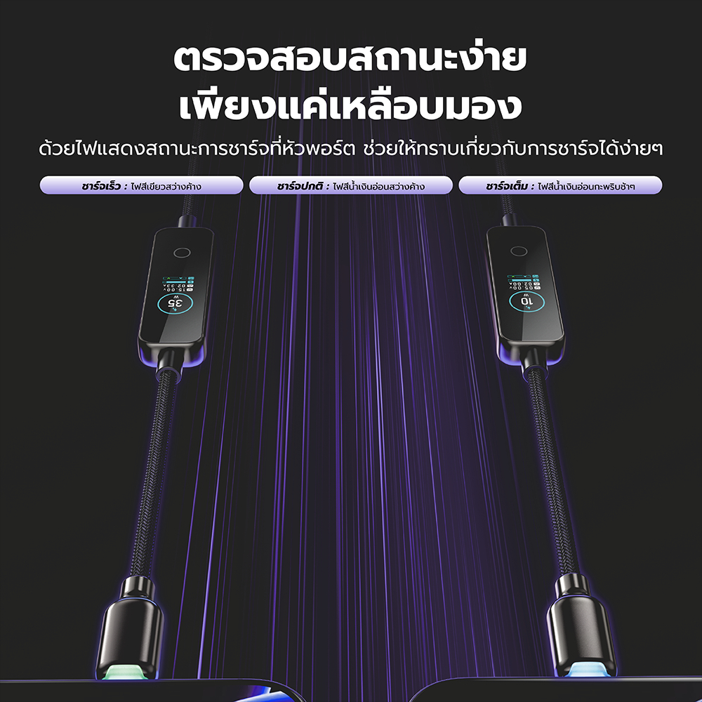 [ลดเหลือ 374] ZTEC ZC561 สายชาร์จ USB-C to USB-C 5A 240W มีหน้าจอ TFT แสดงผลข้อมูลการชาร์จอย่างละเอียด ยาว 1.2 เมตร -2Y - รูปที่ 5