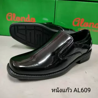 Alando รองเท้าคัทชูหนังแบบสวม สำหรับผู้ชาย สีดำ ไซส์ 39-45